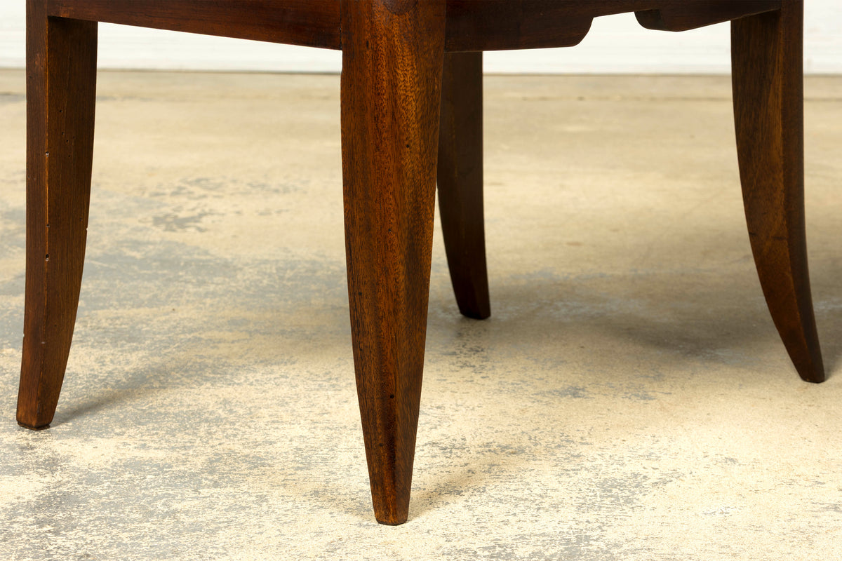Pair of French Art Deco Mahogany and Burl Wood Nightstands, 1930s