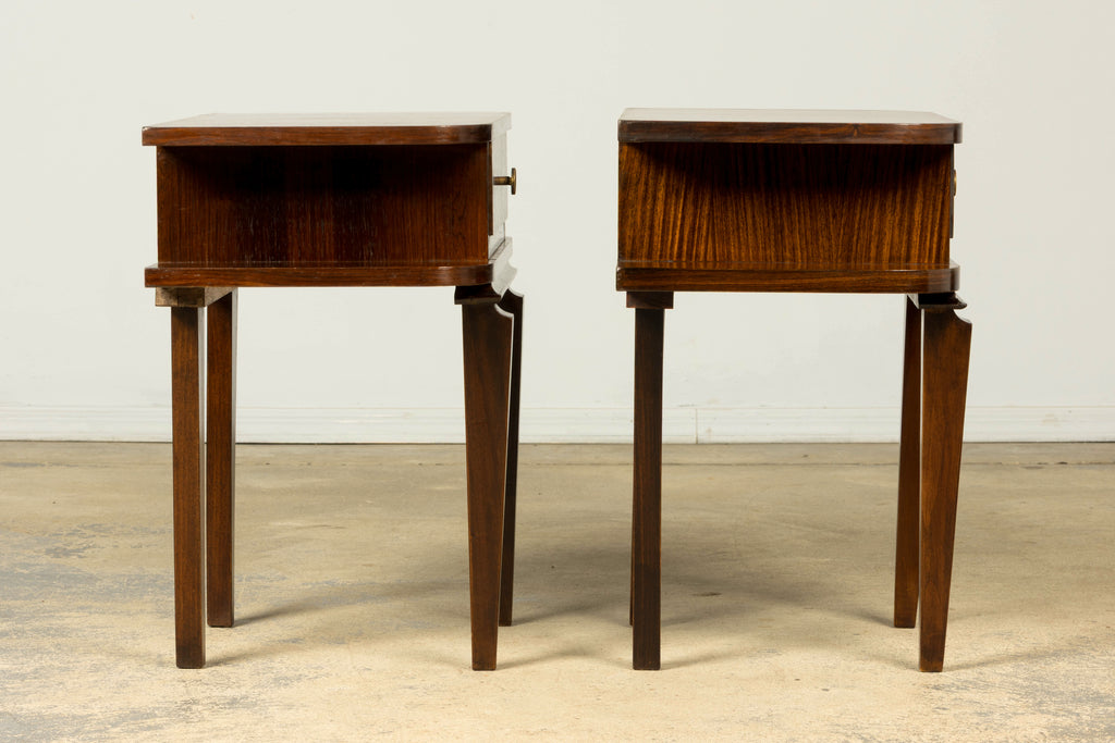 Pair of French Art Deco Rosewood Nightstands, 1930s