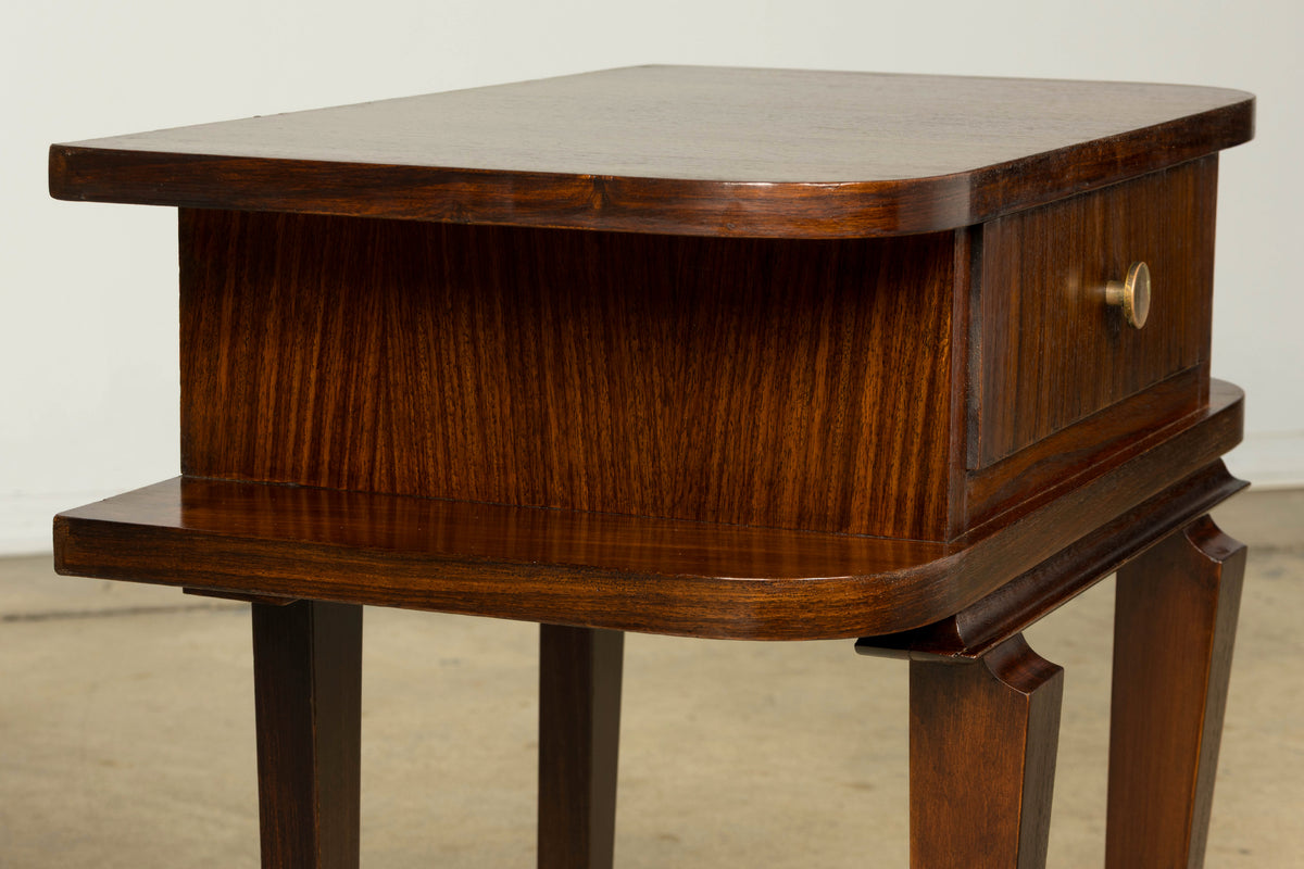Pair of French Art Deco Rosewood Nightstands, 1930s
