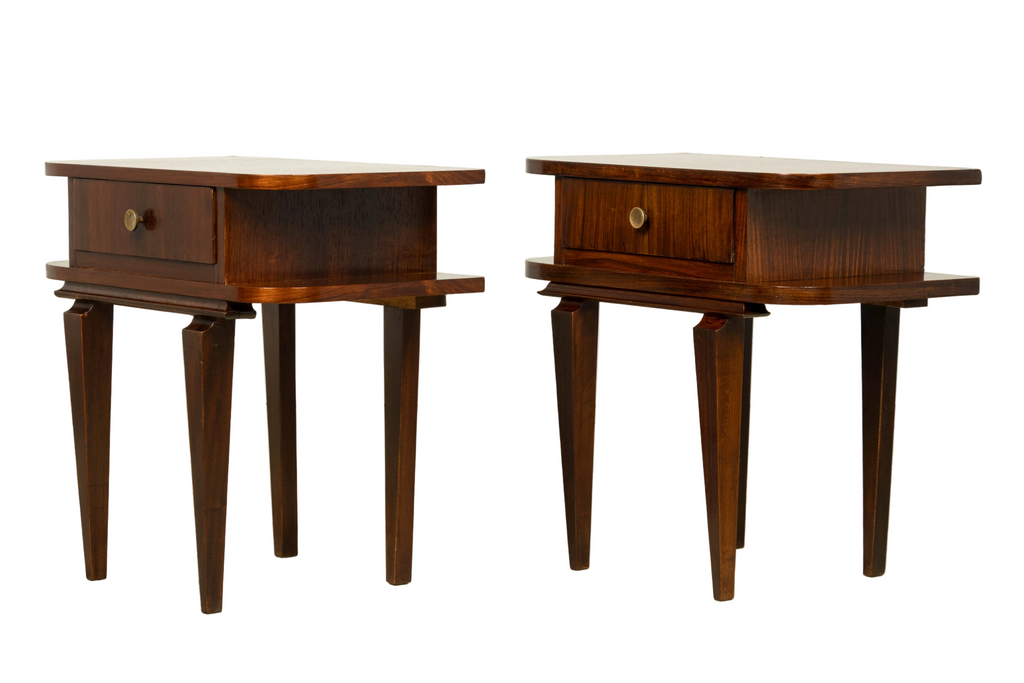 Pair of French Art Deco Rosewood Nightstands, 1930s