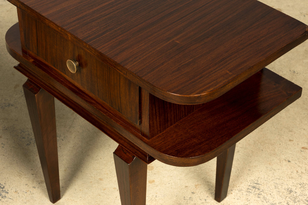 Pair of French Art Deco Rosewood Nightstands, 1930s