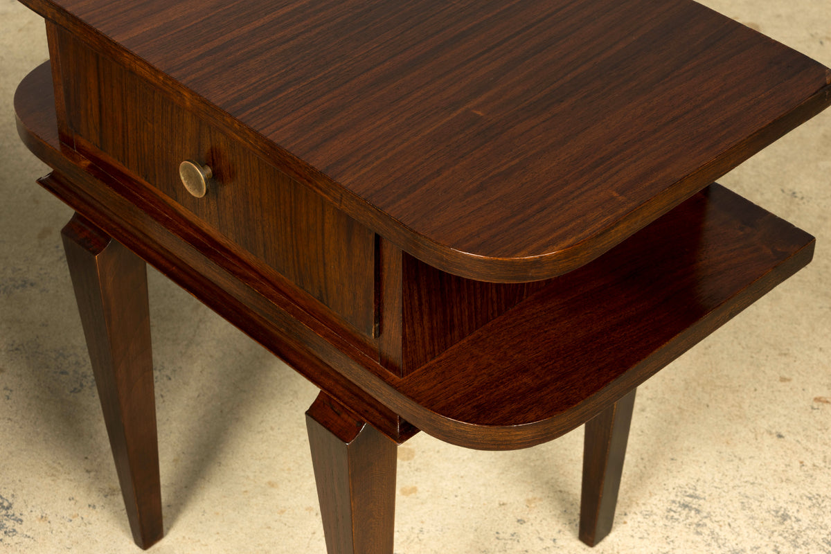 Pair of French Art Deco Rosewood Nightstands, 1930s