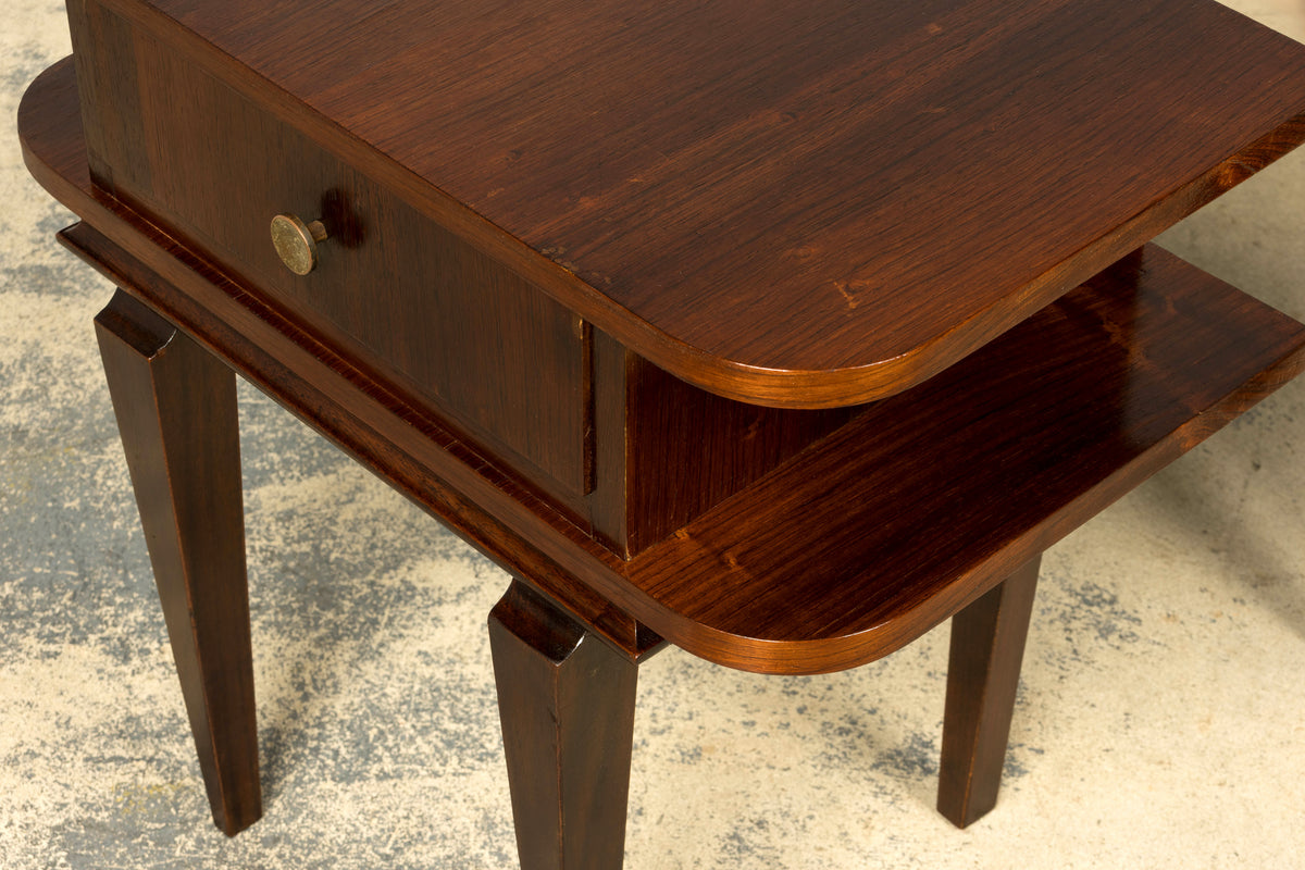 Pair of French Art Deco Rosewood Nightstands, 1930s