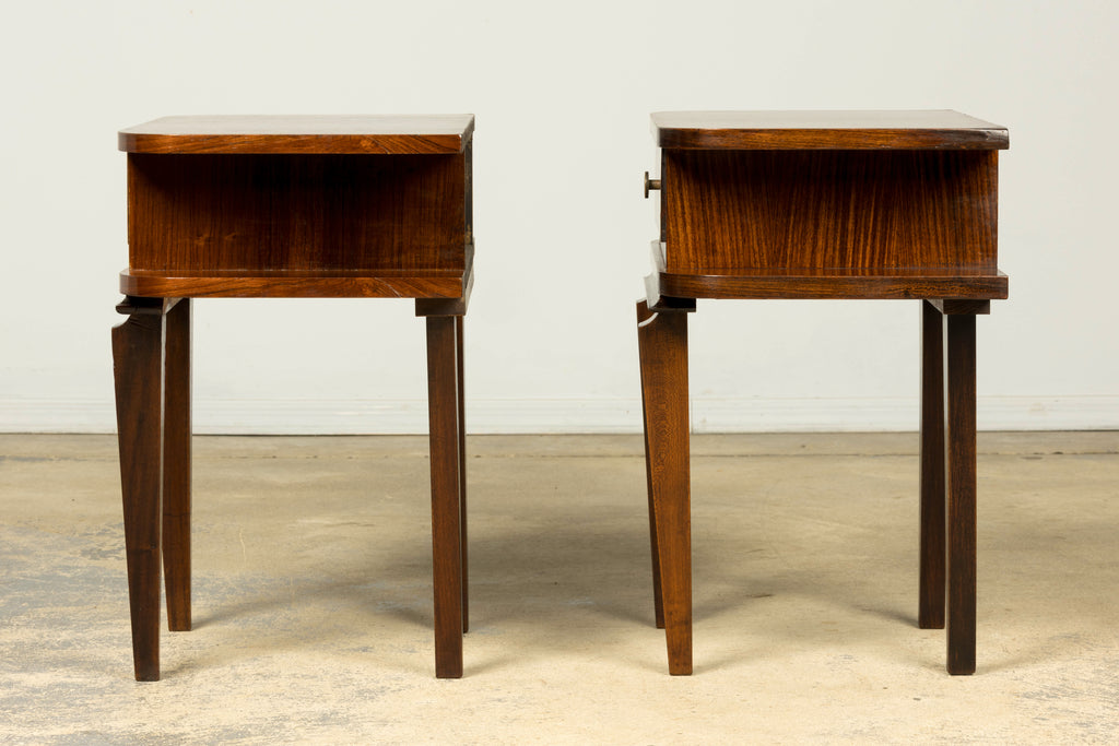 Pair of French Art Deco Rosewood Nightstands, 1930s