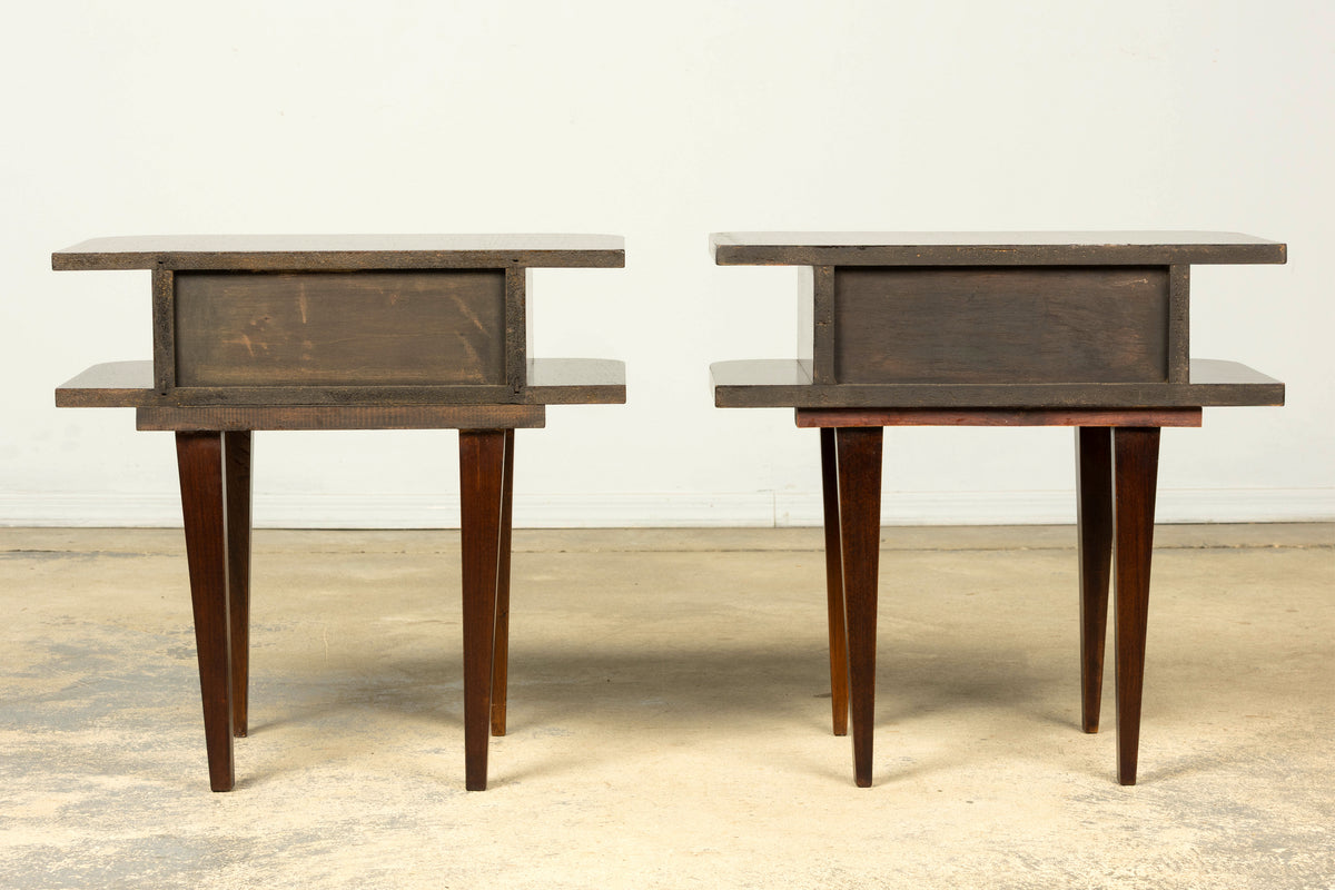 Pair of French Art Deco Rosewood Nightstands, 1930s