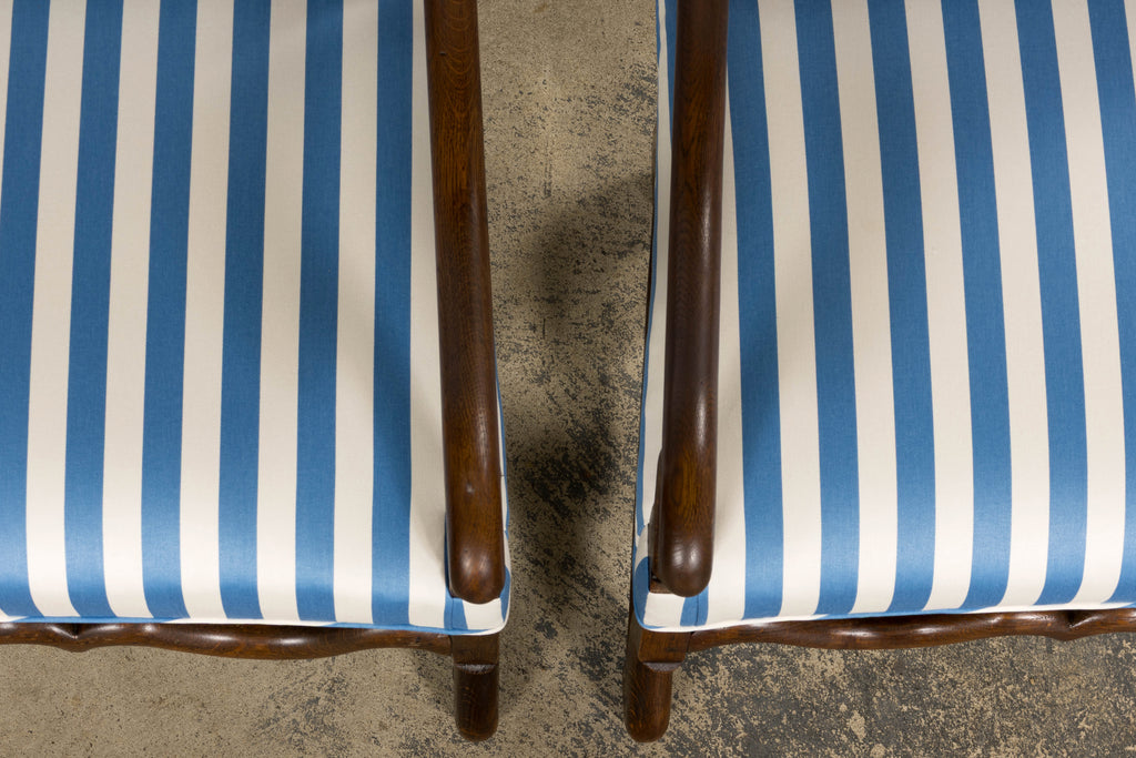Pair of Late 19th Century French Louis XIII Style Oak Armchairs, Os de Mouton