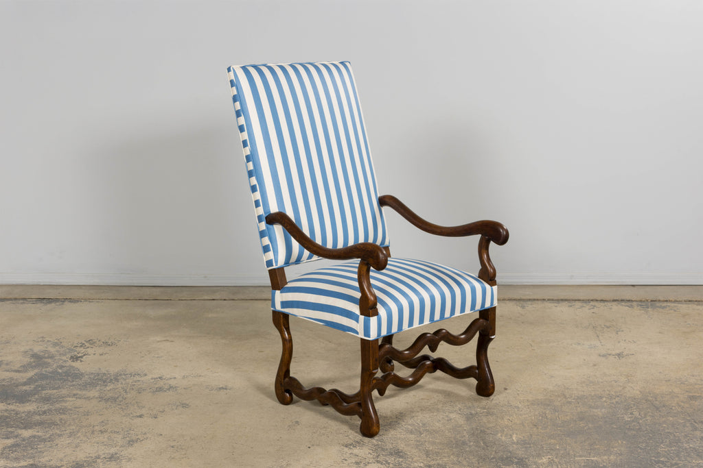 Pair of Late 19th Century French Louis XIII Style Oak Armchairs, Os de Mouton