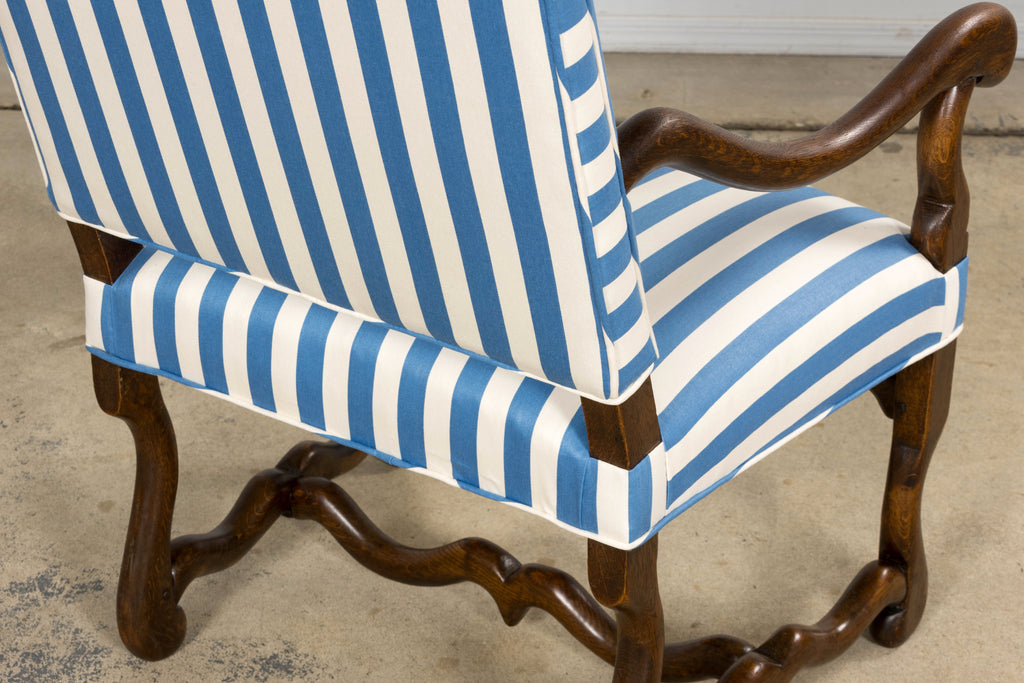 Pair of Late 19th Century French Louis XIII Style Oak Armchairs, Os de Mouton