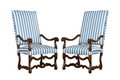 Pair of Late 19th Century French Louis XIII Style Oak Armchairs, Os de Mouton