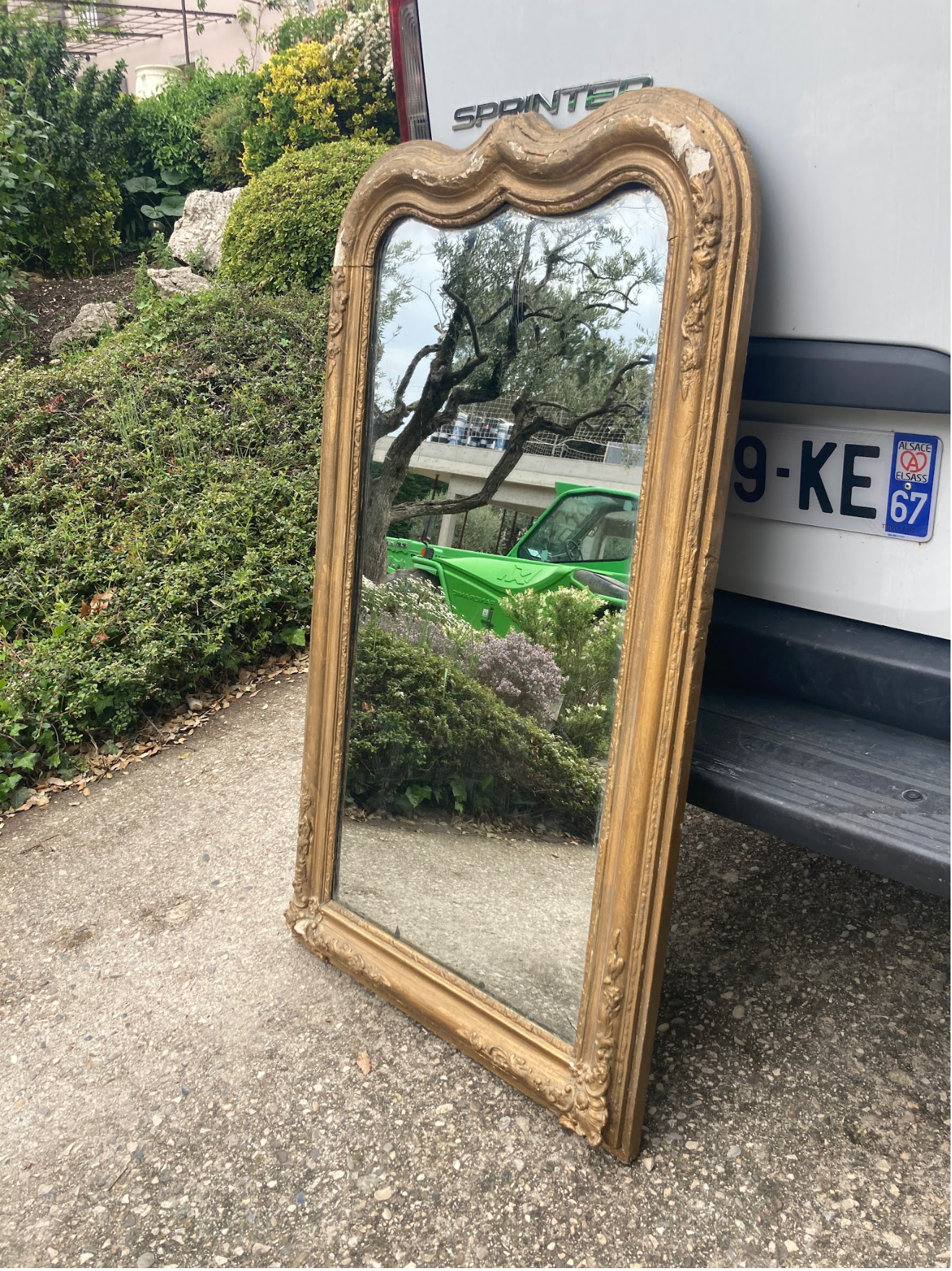 Mid-19th Century Restored French Louis Philippe Giltwood Mirror