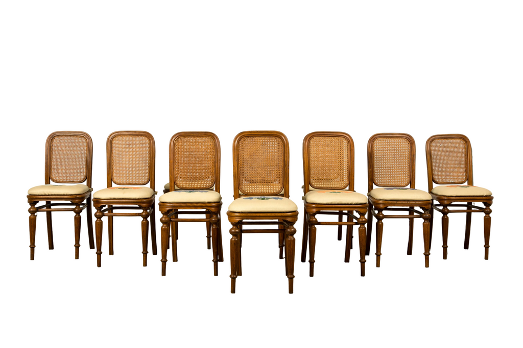 Set of 10 Late 19th Century Austrian Thonet Bentwood Cane Dining Chairs