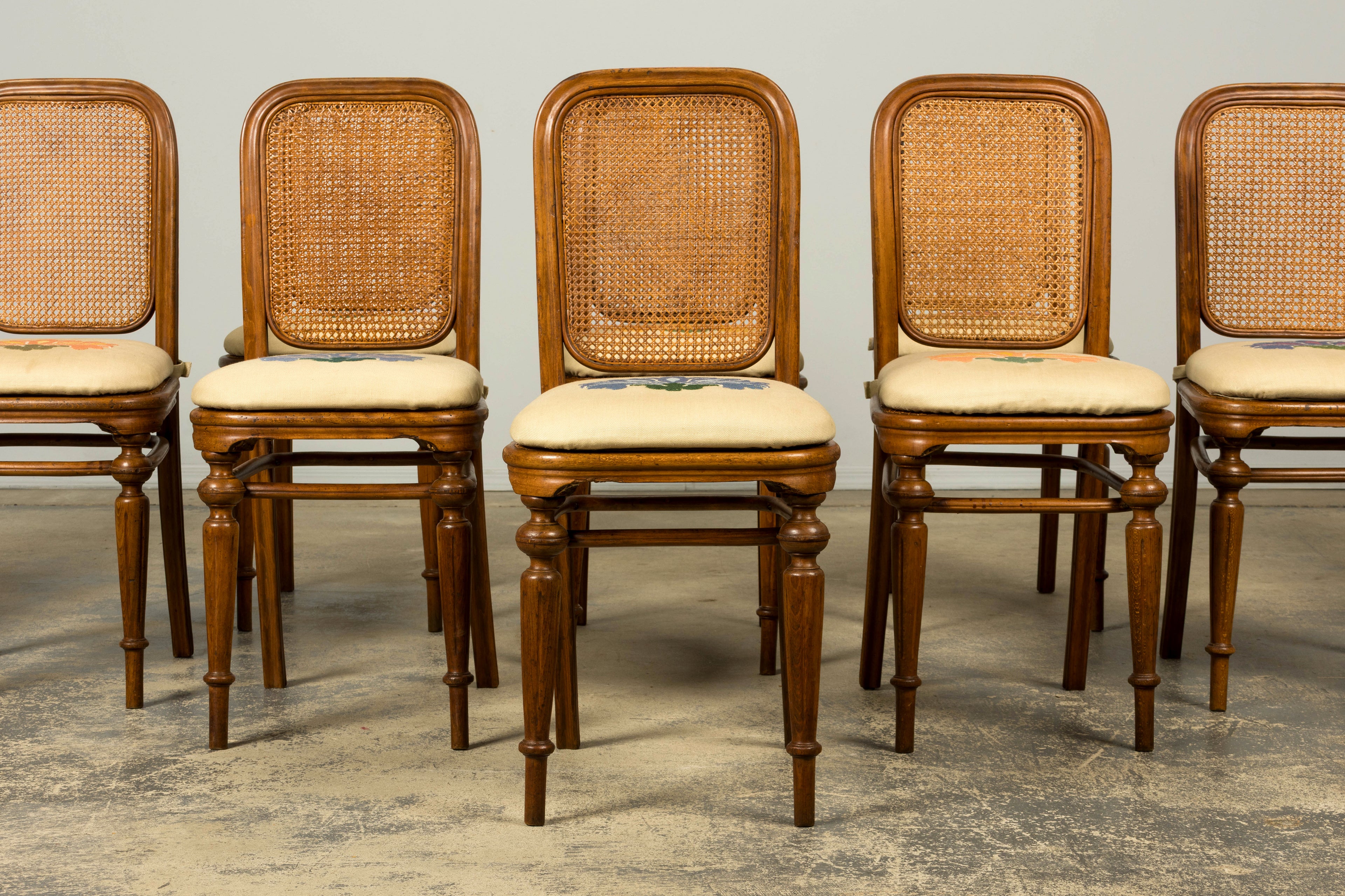 Set of 10 Late 19th Century Austrian Thonet Bentwood Cane Dining Chairs