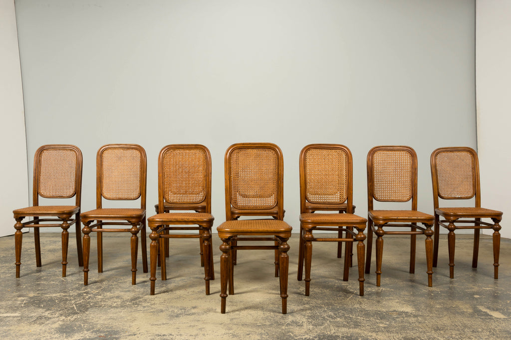 Set of 10 Late 19th Century Austrian Thonet Bentwood Cane Dining Chairs