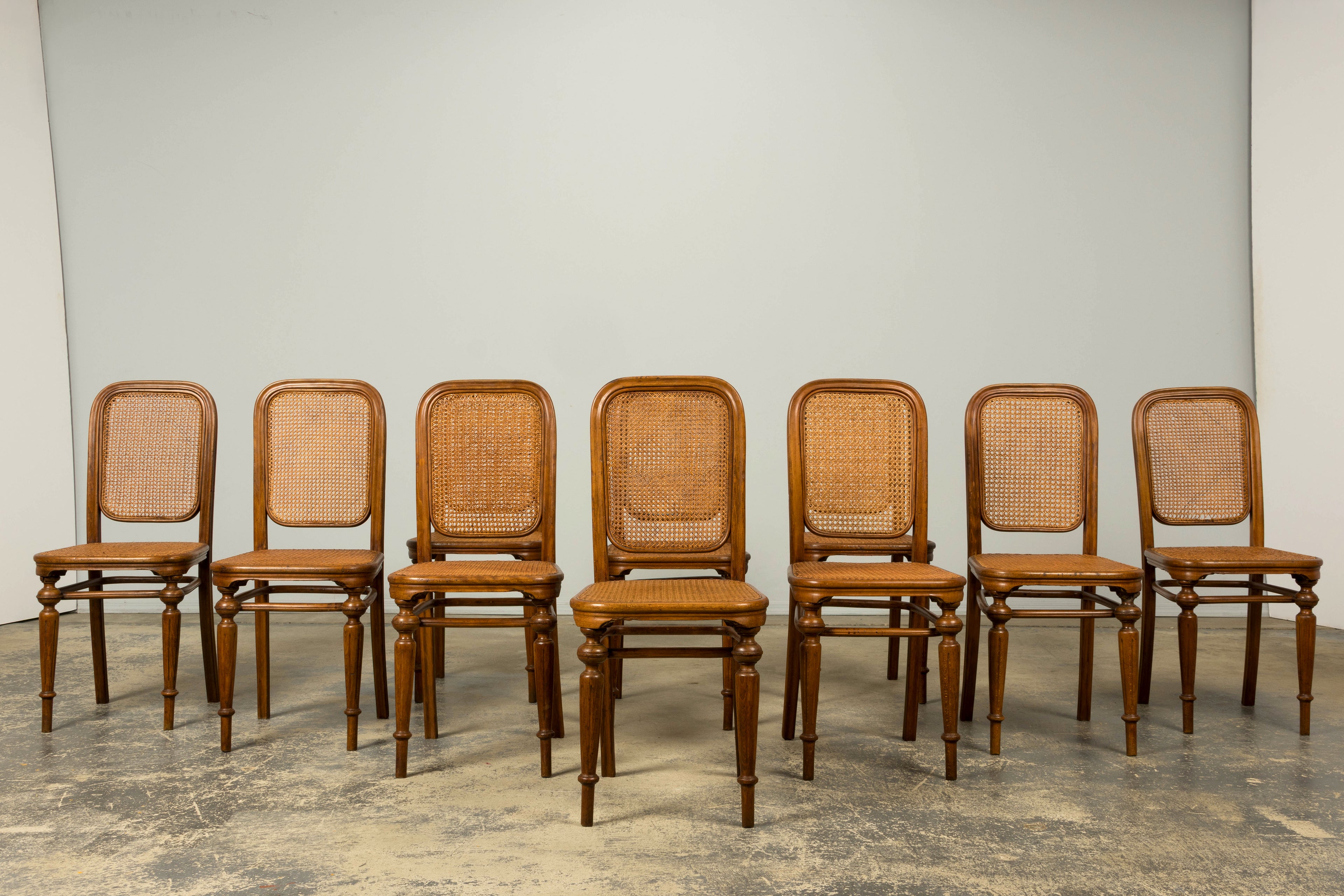 Set of 10 Late 19th Century Austrian Thonet Bentwood Cane Dining Chairs