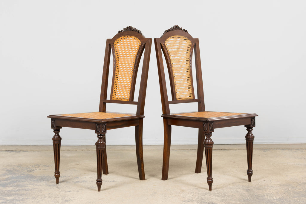 Set of Eight 19th Century French Napoléon III Mahogany Dining Chairs