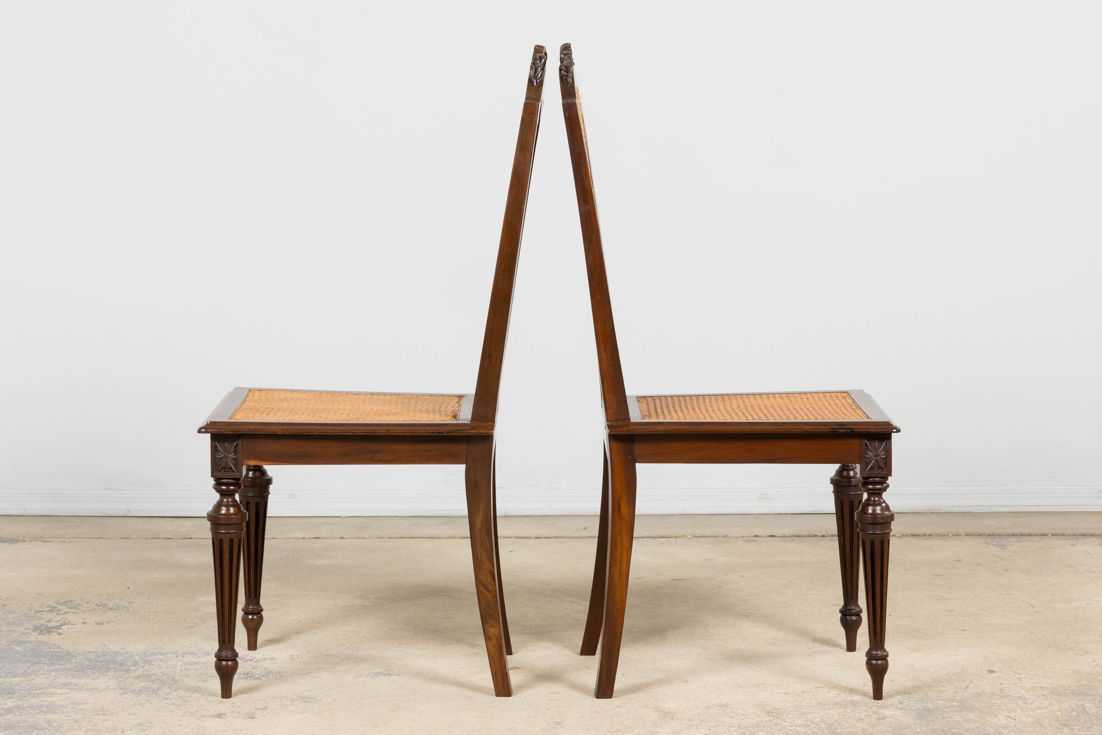 Set of Eight 19th Century French Napoléon III Mahogany Dining Chairs