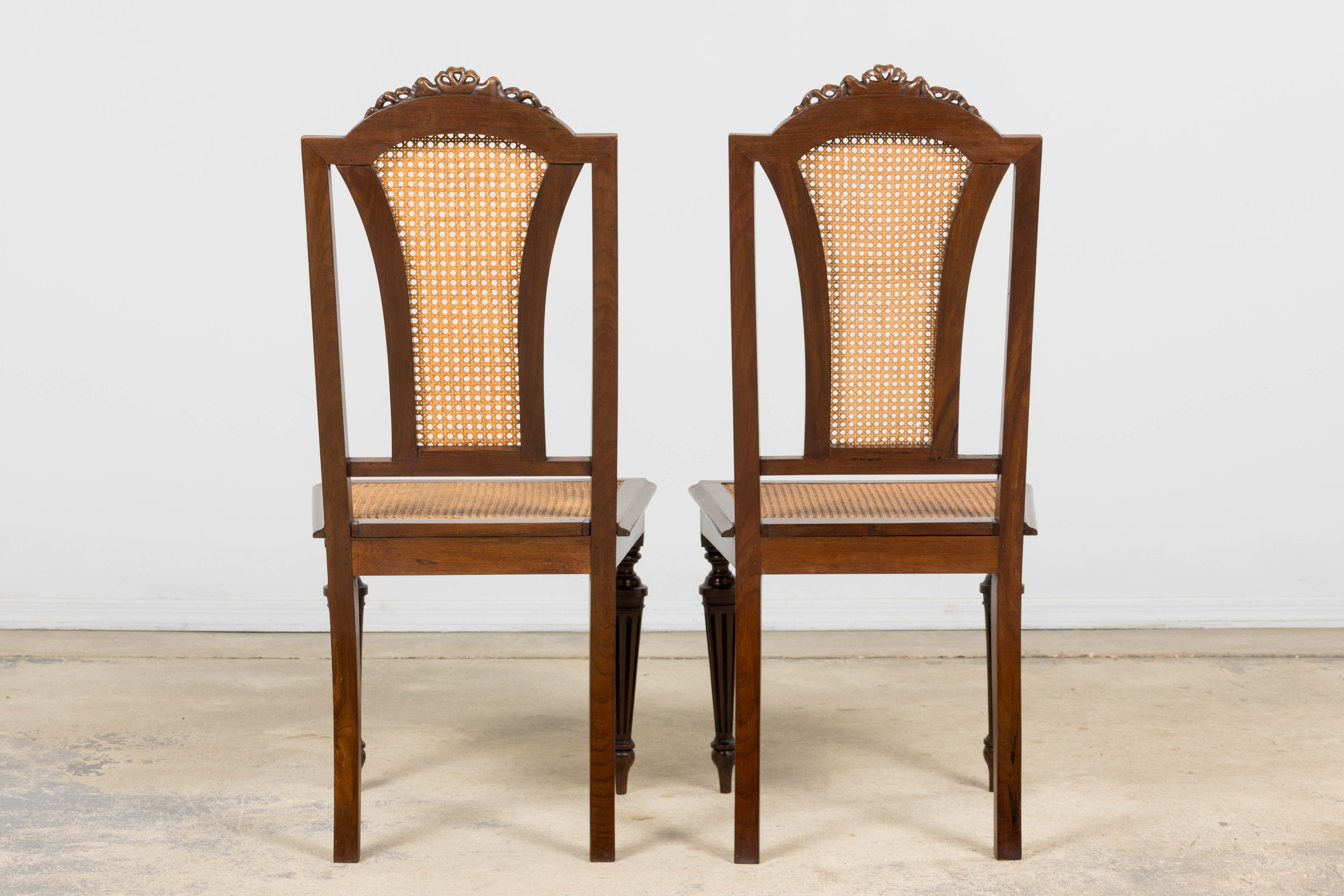 Set of Eight 19th Century French Napoléon III Mahogany Dining Chairs