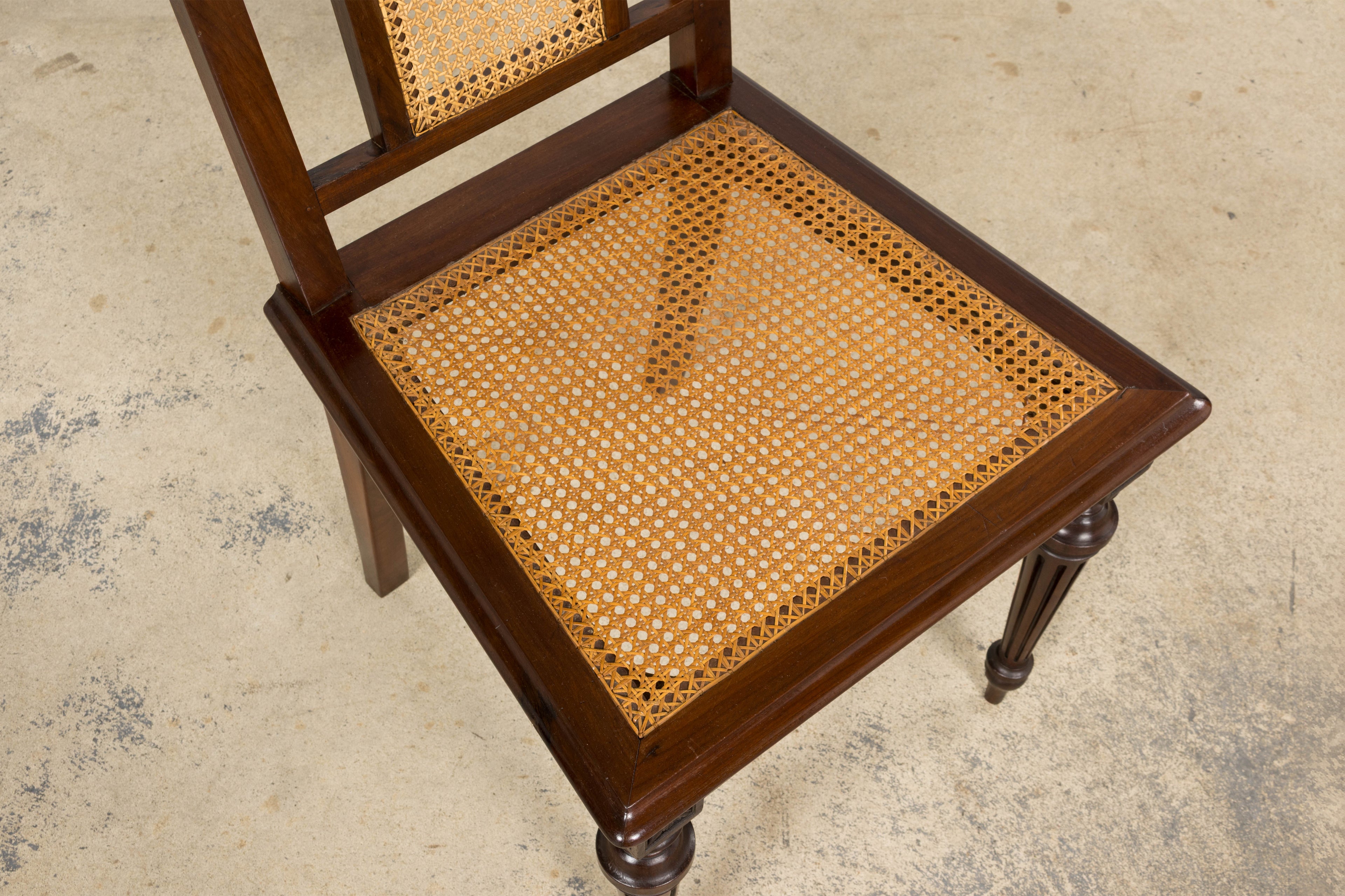 Set of Eight 19th Century French Napoléon III Mahogany Dining Chairs