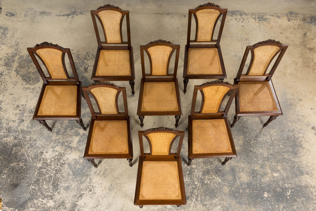 Set of Eight 19th Century French Napoléon III Mahogany Dining Chairs