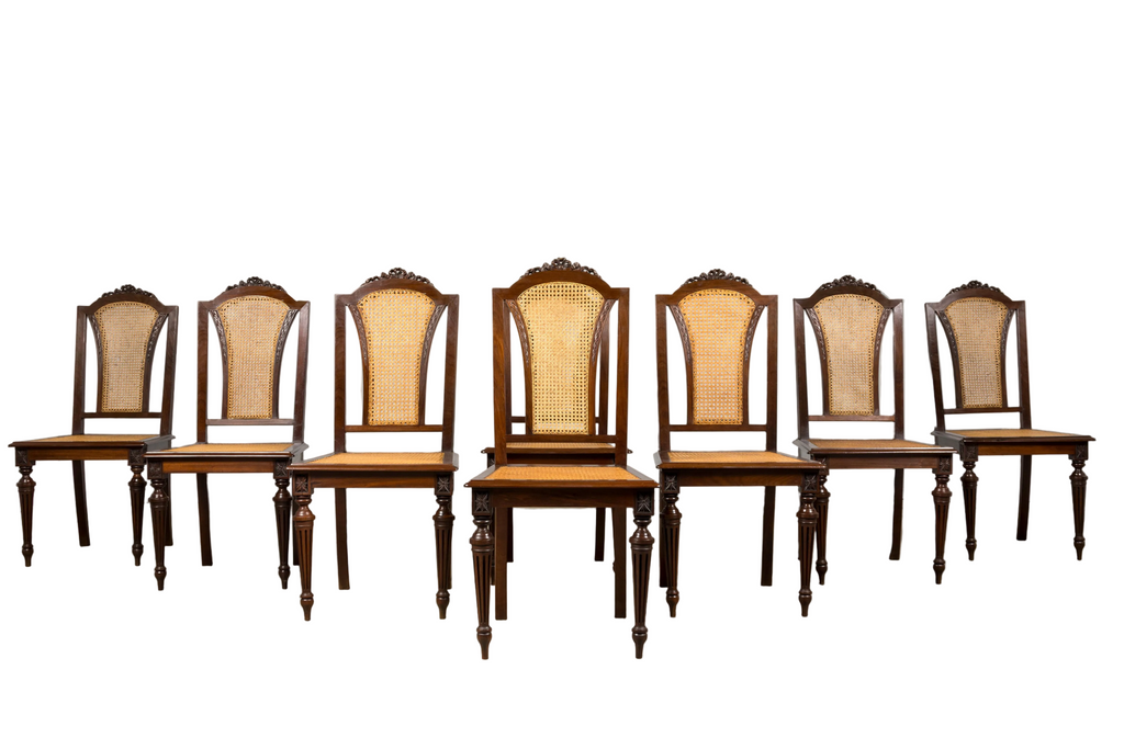 Set of Eight 19th Century French Napoléon III Mahogany Dining Chairs