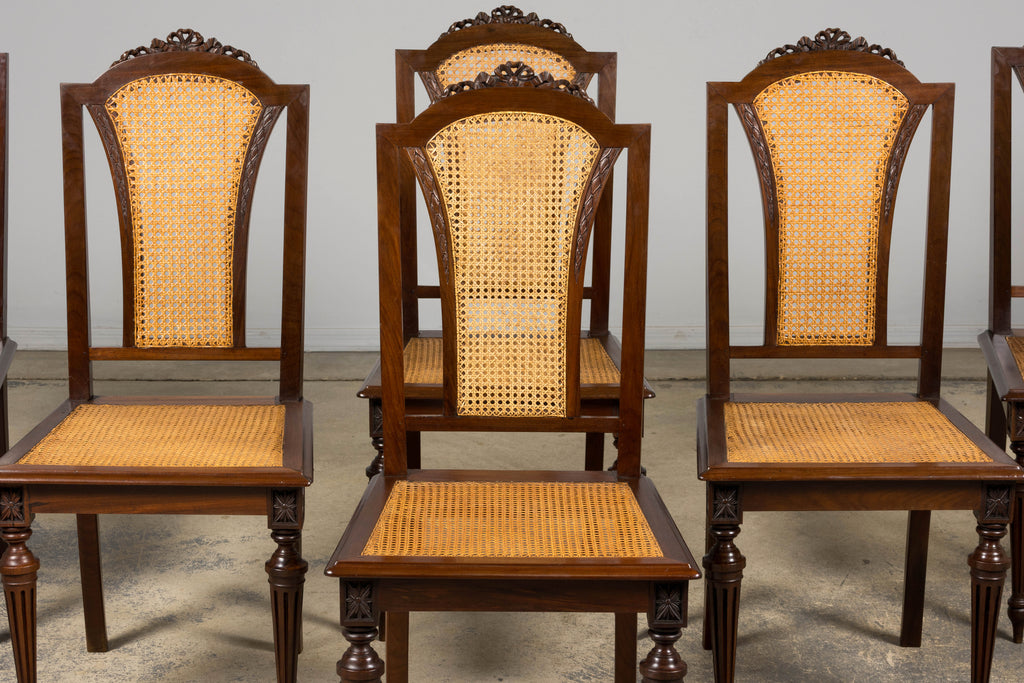 Set of Eight 19th Century French Napoléon III Mahogany Dining Chairs