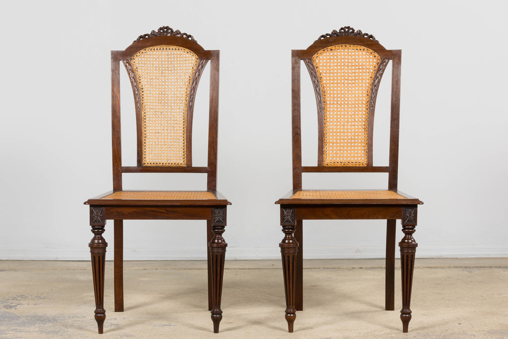 Set of Eight 19th Century French Napoléon III Mahogany Dining Chairs
