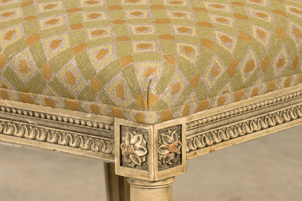 Set of Six Late 19th Century French Louis XVI Style Painted Cane Back Dining Chairs