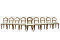 Set of 10 Antique French Louis Philippe Walnut Dining Chairs, Late 19th Century