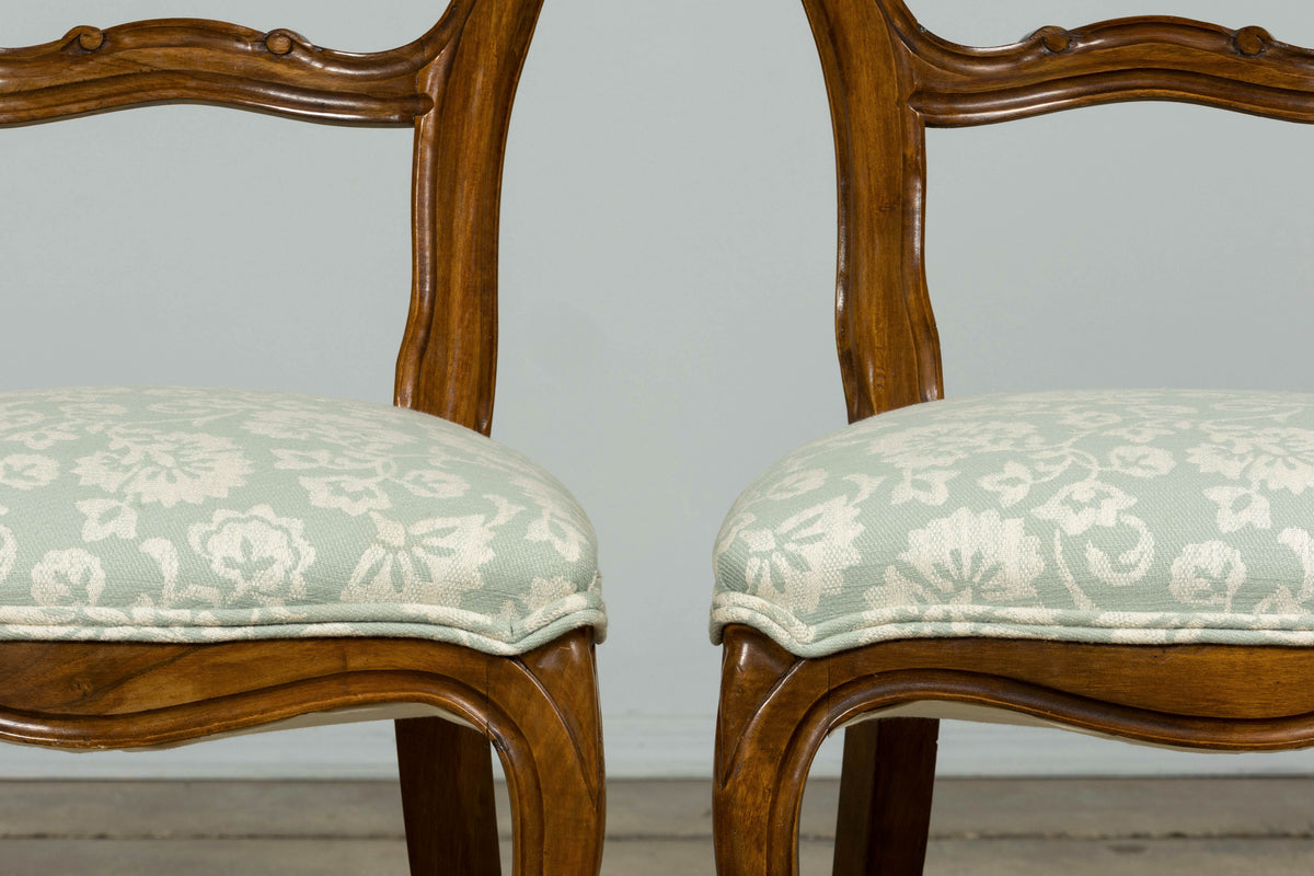 Set of 10 Antique French Louis Philippe Walnut Dining Chairs, Late 19th Century