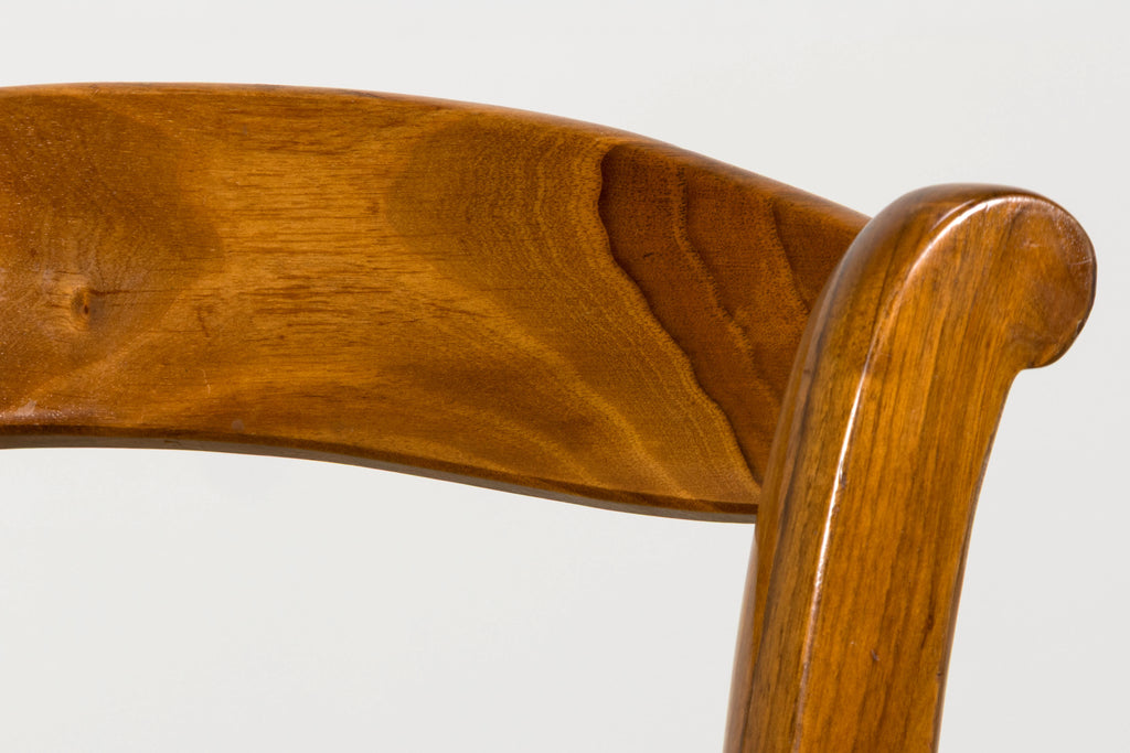 Set of 12 French Louis Philippe Style Walnut Dining Chairs with Rush Seats