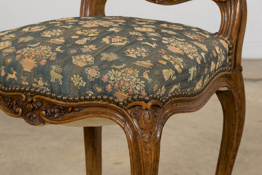 Set of 12 Late 19th Century French Provincial Louis XV Oak Dining Chairs