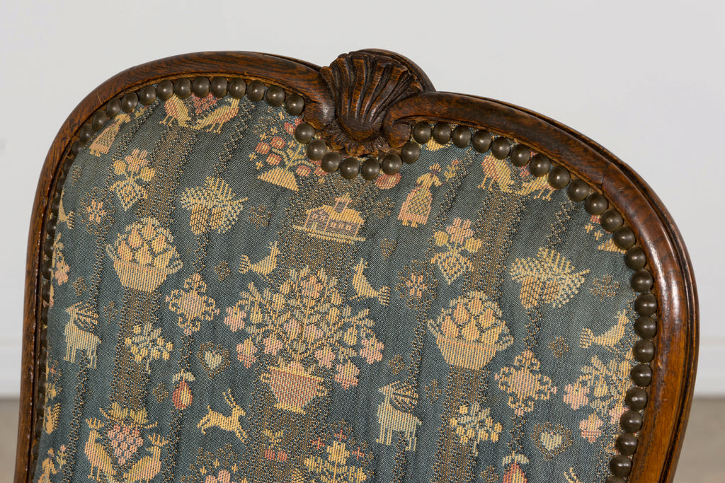 Set of 12 Late 19th Century French Provincial Louis XV Oak Dining Chairs