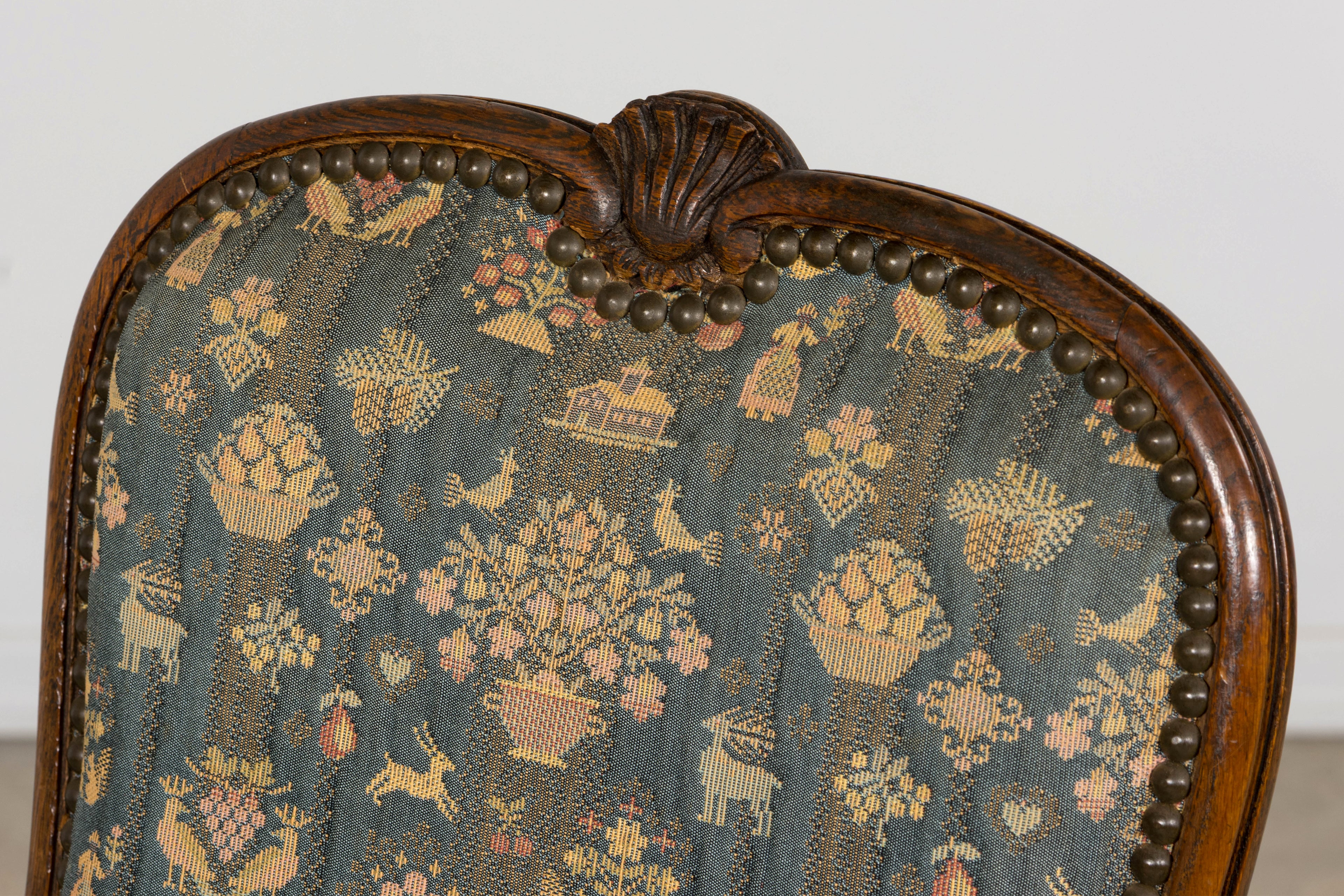 Set of 12 Late 19th Century French Provincial Louis XV Oak Dining Chairs