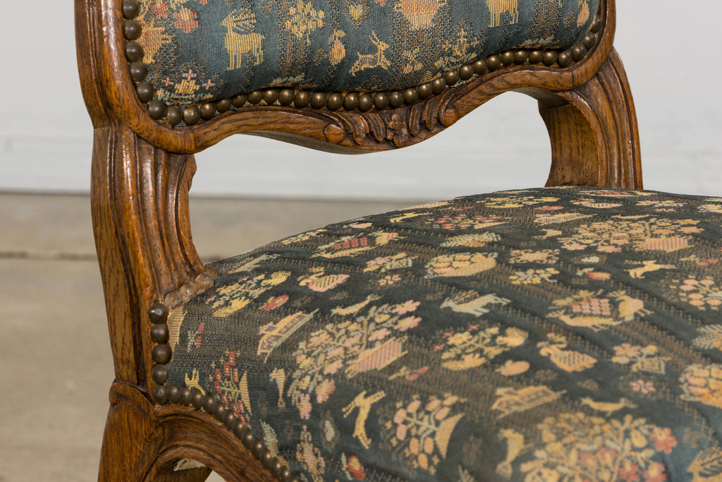 Set of 12 Late 19th Century French Provincial Louis XV Oak Dining Chairs