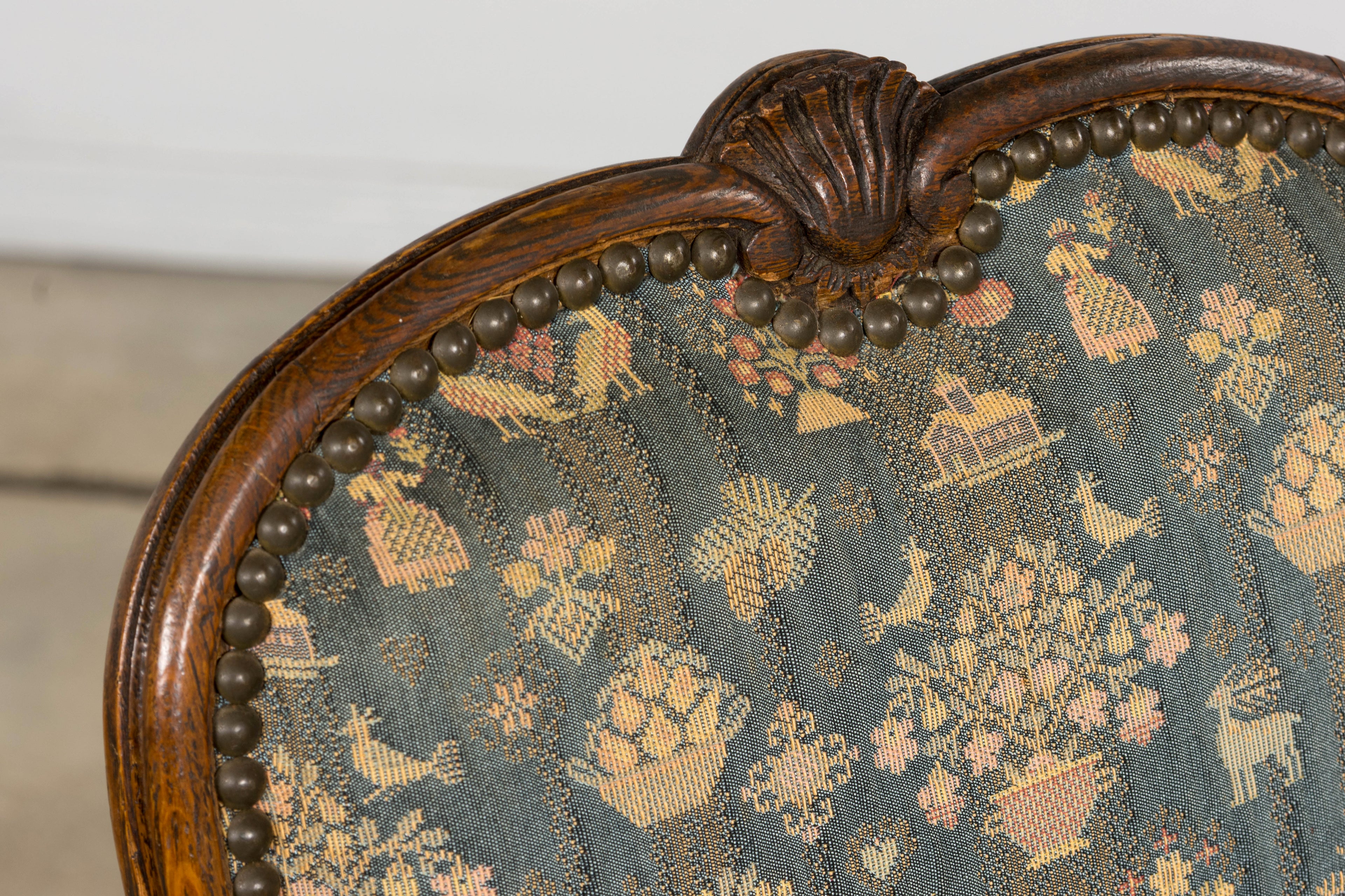 Set of 12 Late 19th Century French Provincial Louis XV Oak Dining Chairs