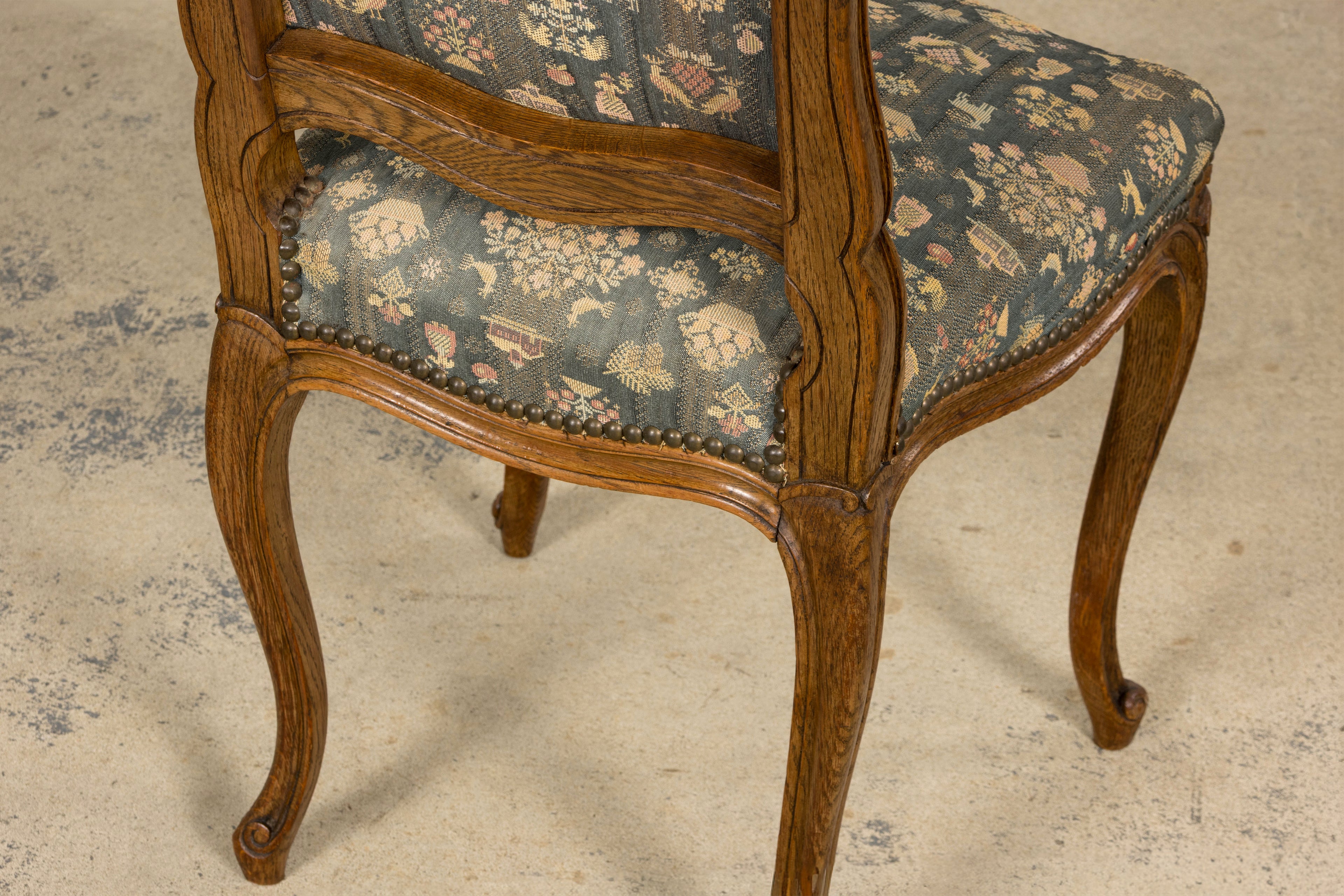 Set of 12 Late 19th Century French Provincial Louis XV Oak Dining Chairs
