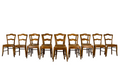 Set of 14 Mid-19th Century French Provincial Petite Maple Rush Seat Dining Chairs