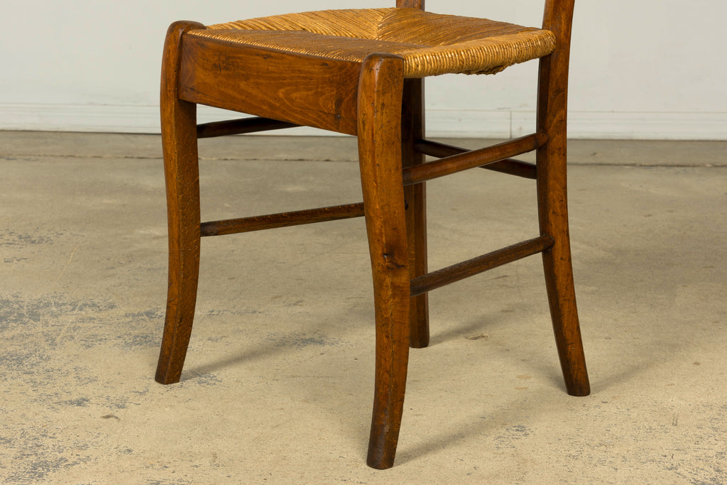 Set of 14 Mid-19th Century French Provincial Petite Maple Rush Seat Dining Chairs
