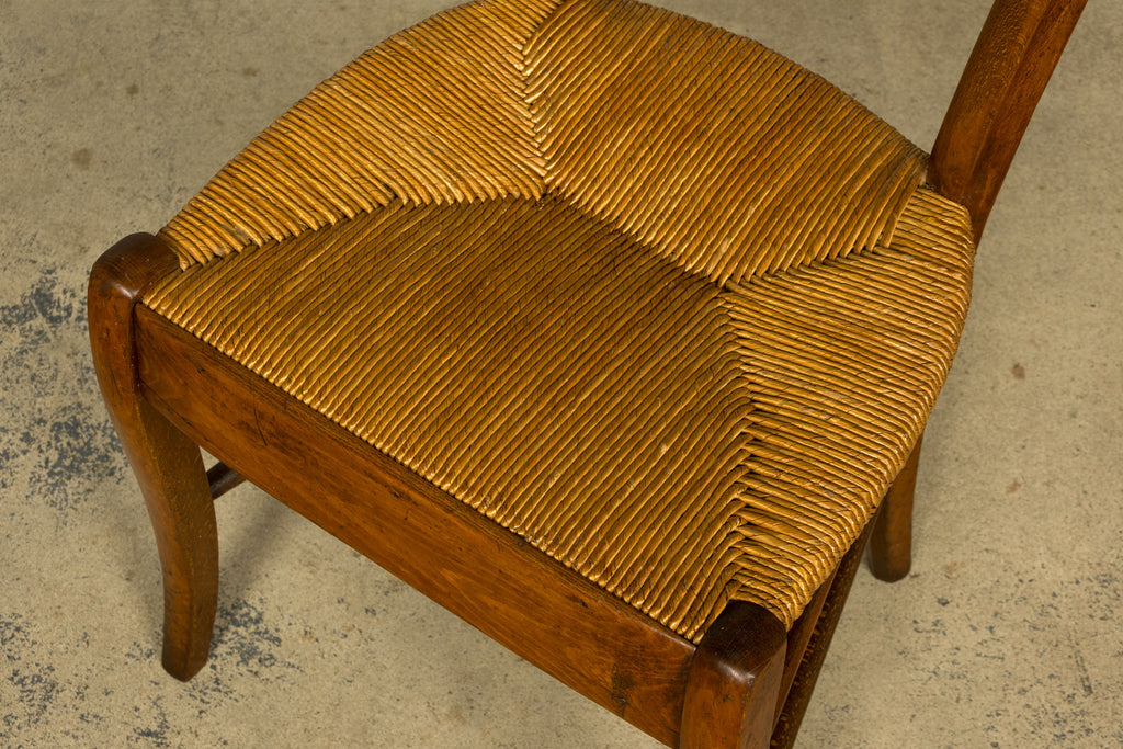Set of 14 Mid-19th Century French Provincial Petite Maple Rush Seat Dining Chairs