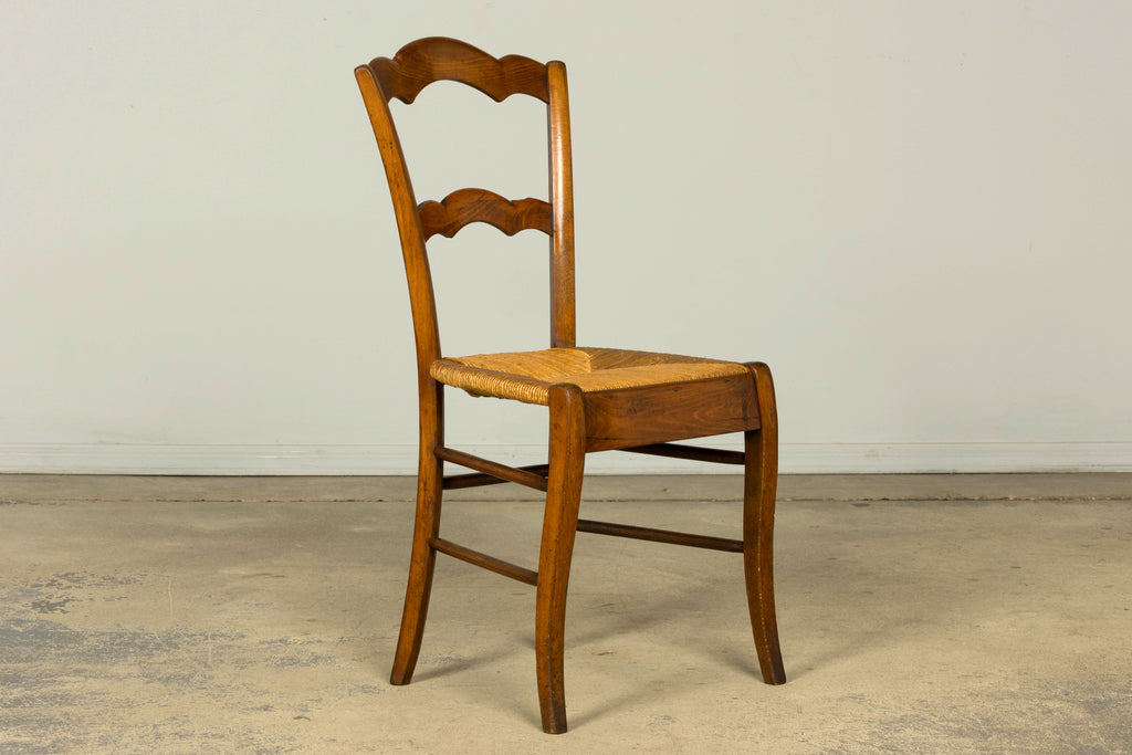Set of 14 Mid-19th Century French Provincial Petite Maple Rush Seat Dining Chairs