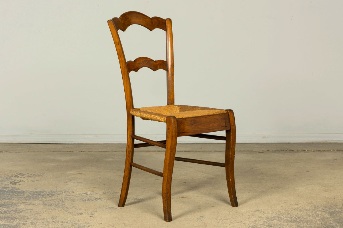 Set of 14 Mid-19th Century French Provincial Petite Maple Rush Seat Dining Chairs