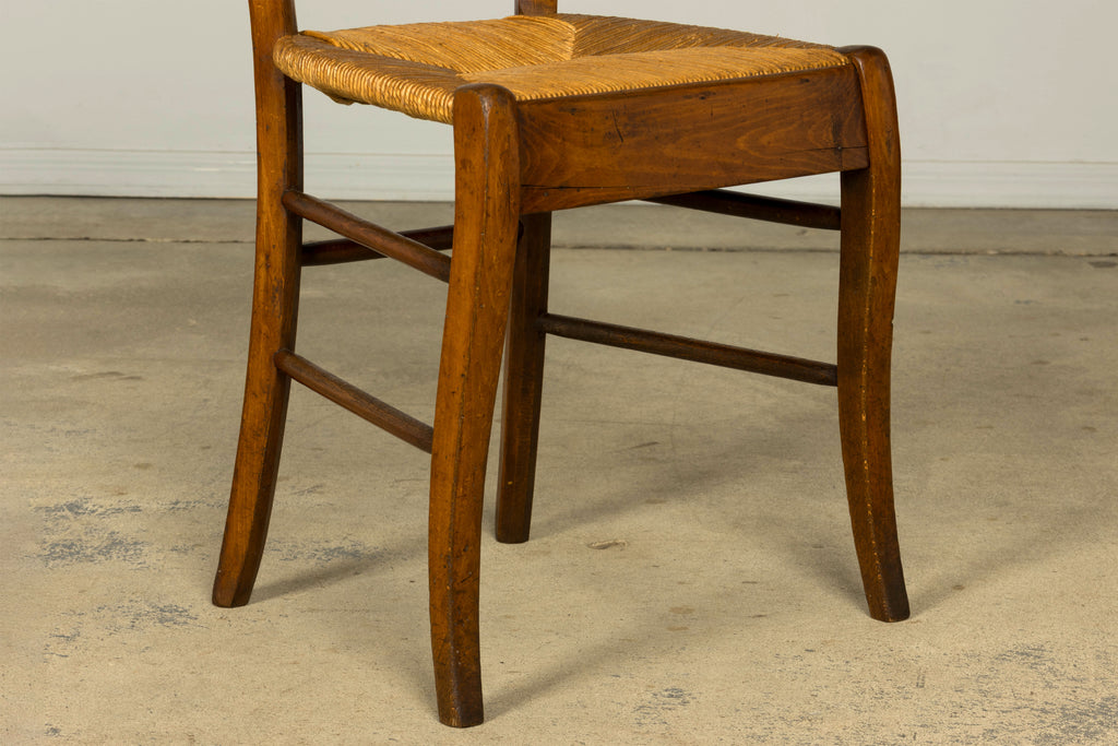 Set of 14 Mid-19th Century French Provincial Petite Maple Rush Seat Dining Chairs