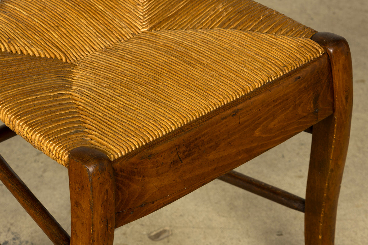 Set of 14 Mid-19th Century French Provincial Petite Maple Rush Seat Dining Chairs