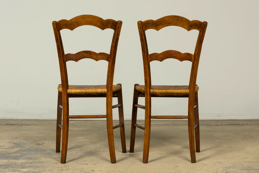 Set of 14 Mid-19th Century French Provincial Petite Maple Rush Seat Dining Chairs