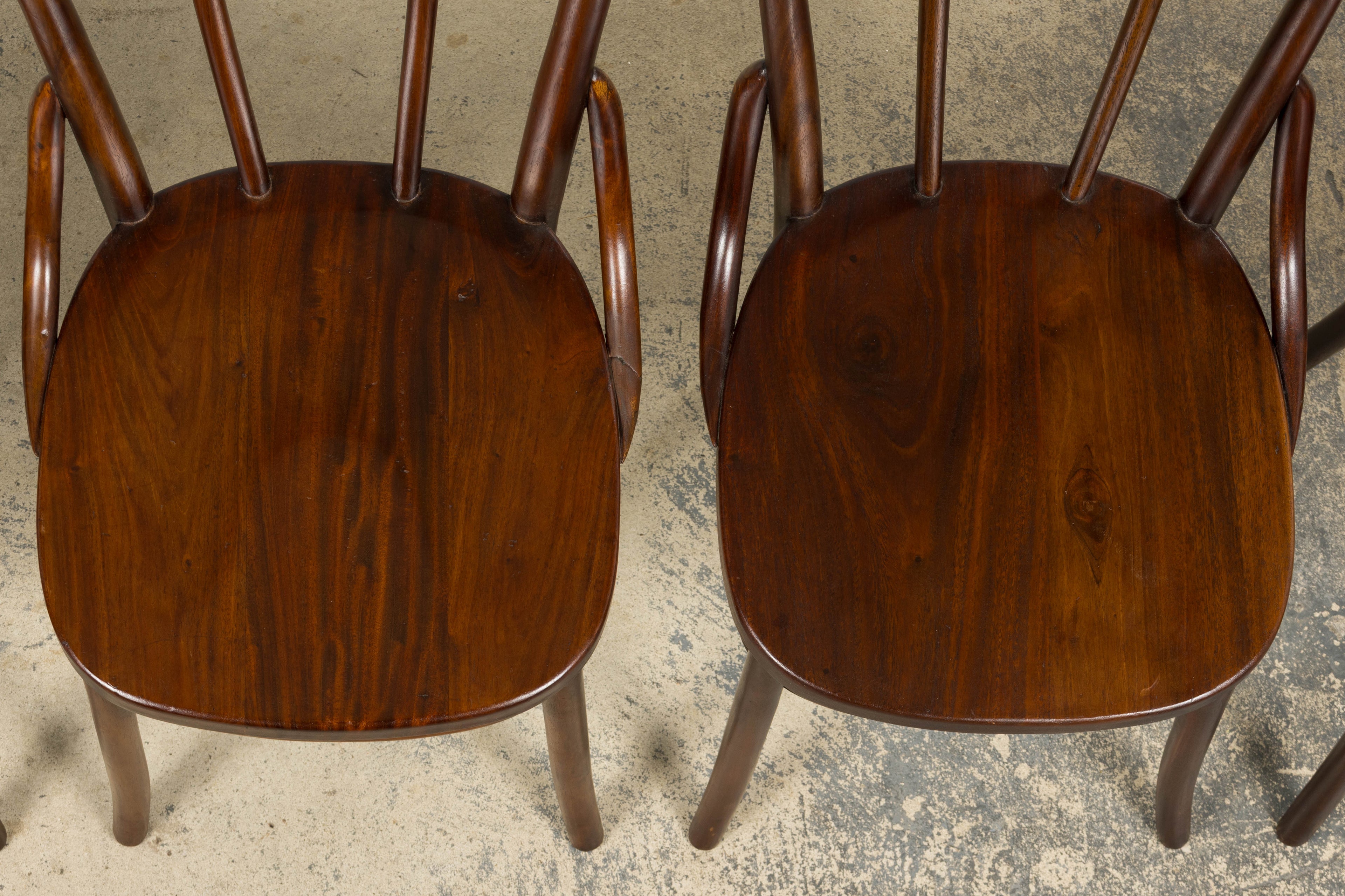 Set of 4 French Bentwood Bistro Dining Chairs, Provence, Mid-20th Century