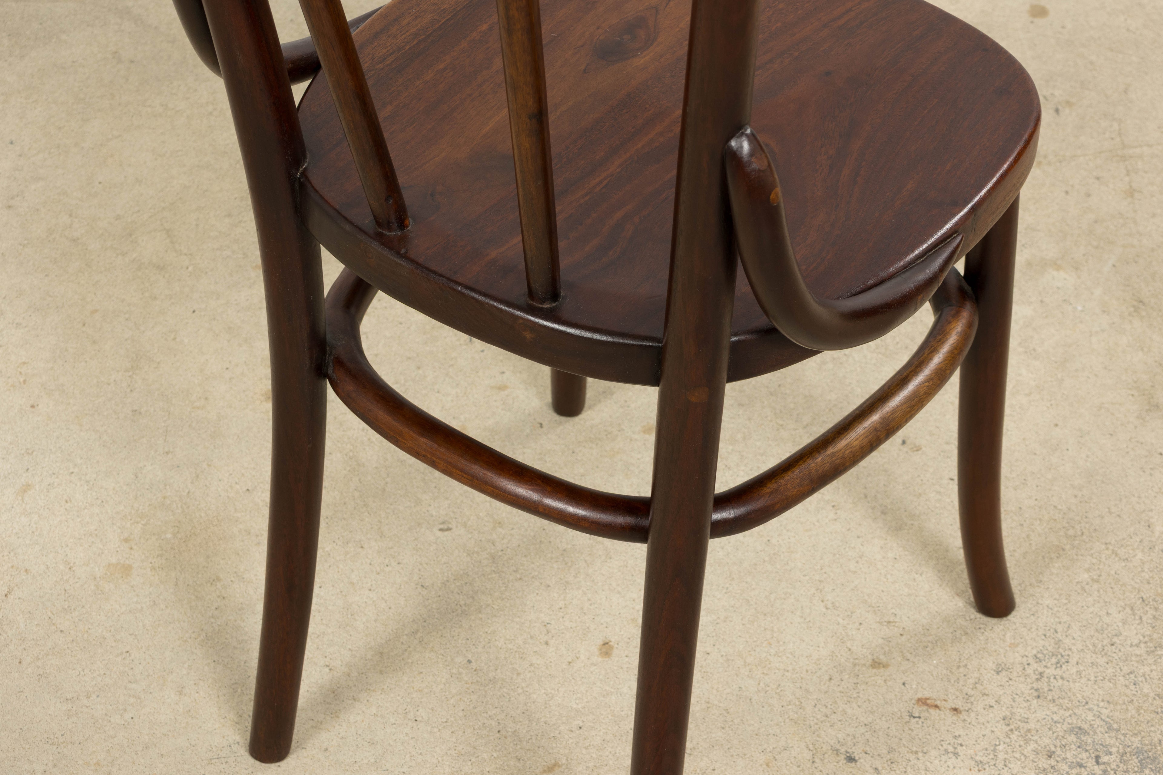 Set of 4 French Bentwood Bistro Dining Chairs, Provence, Mid-20th Century
