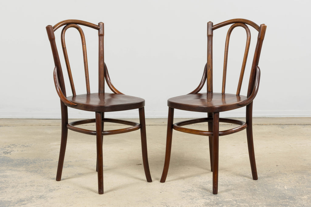 Set of 4 French Bentwood Bistro Dining Chairs, Provence, Mid-20th Century