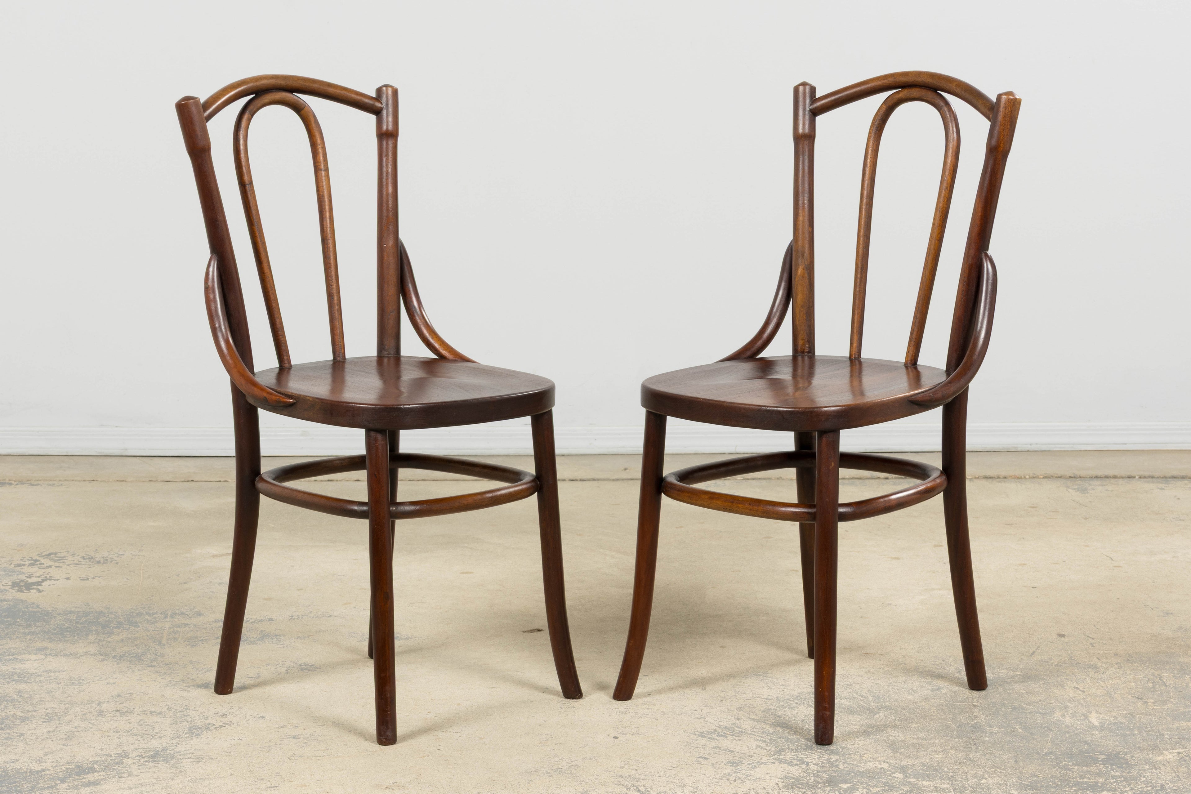 Set of 4 French Bentwood Bistro Dining Chairs, Provence, Mid-20th Century