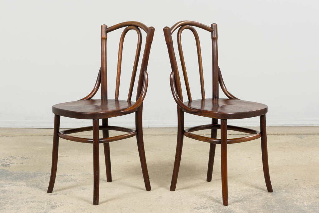 Set of 4 French Bentwood Bistro Dining Chairs, Provence, Mid-20th Century