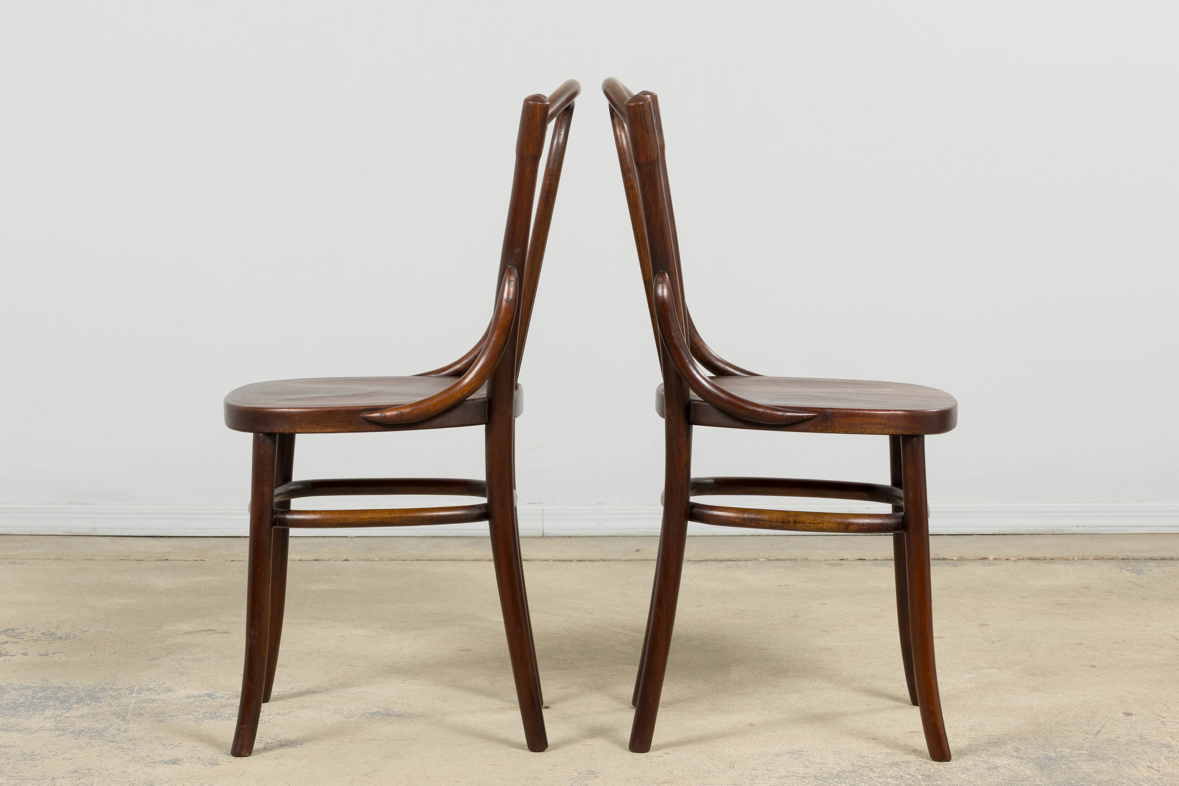 Set of 4 French Bentwood Bistro Dining Chairs, Provence, Mid-20th Century